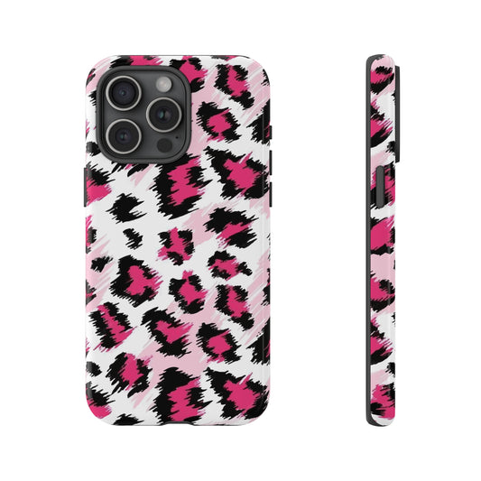 Pink Leopard Skin Tough Phone Cases for iPhone and Samsung - Trendy Protection
