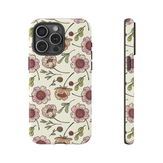 Floral Peach Flowers Tough Phone Cases - Stylish Protection for Your Device