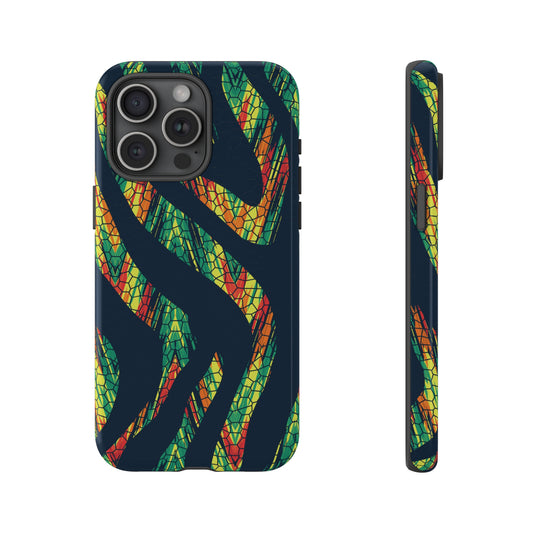 Colorful Mixed Zebra Snake Animal Skin Tough Phone Case - Stylish Protection for Your Device